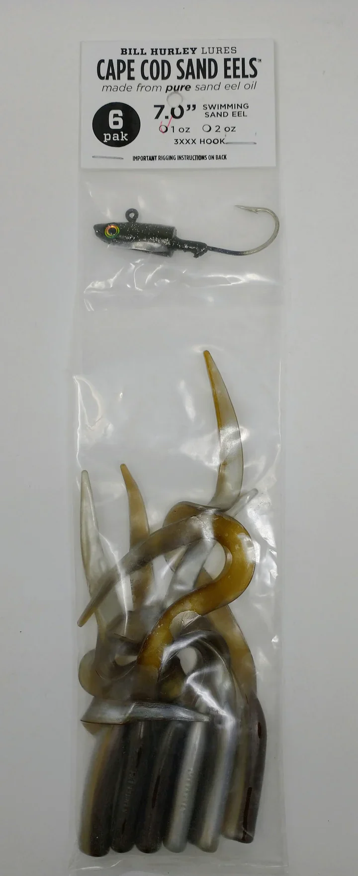 Bill Hurley Swimming Sandeel 7" 6pk Olive - Image 2