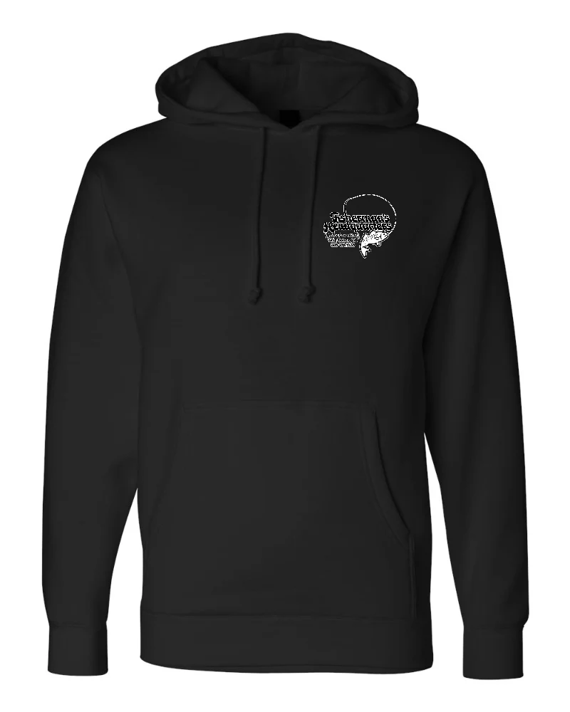 Fish Heads Bass Water Lines Heavy Weight Pullover Hoodie - Image 4