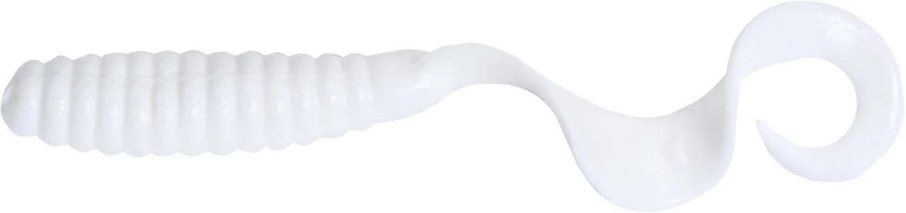 Got-Cha Curl Tail Grub White 8-inch 25 Pack