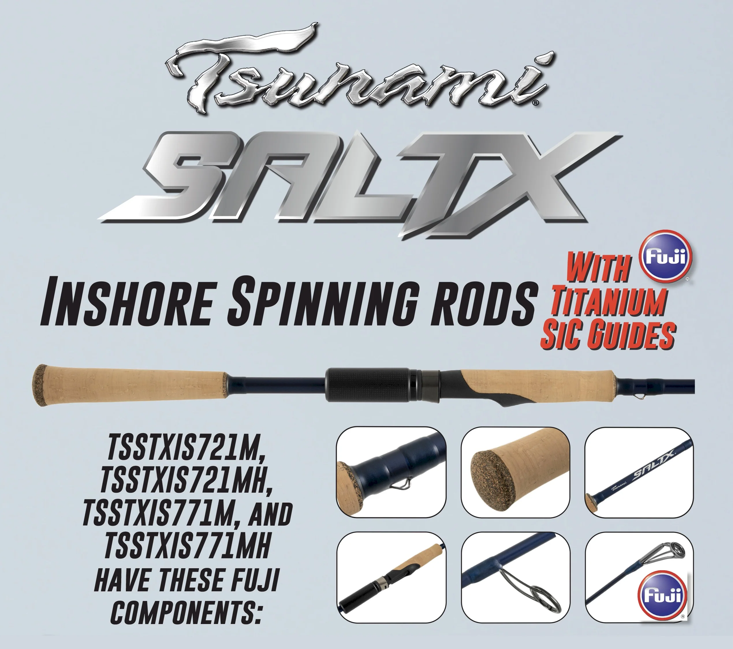 Tsunami SaltX Inshore Spinning Rods - Image 2
